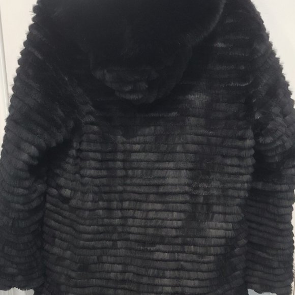 NEW ✅ REVERSIBLE QUILTED DOWN FUR RABBIT HOODED COAT / JACKET ~ SIZE XL* ✨ NEW - Picture 2 of 15